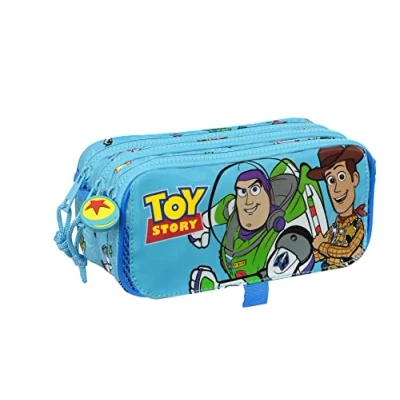 Afbeelding van Pennenetui met 3 vakken Toy Story Ready to play Licht Blauw (21,5 x 10 8 cm)