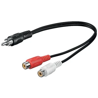 Afbeelding van Subwoofer/Tulp mono (m) Tulp stereo (v) audio adapter 0,20 meter