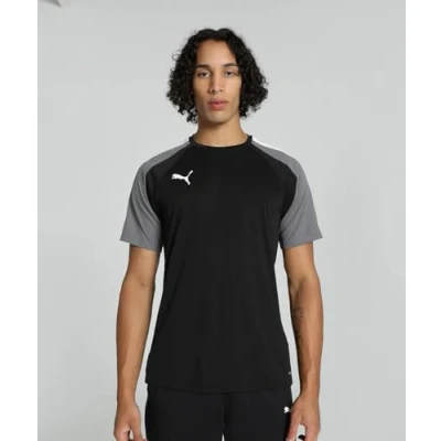 Afbeelding van Puma Fussball Sport Tshirt, Heren, Maat: Small, Schwarzgrau