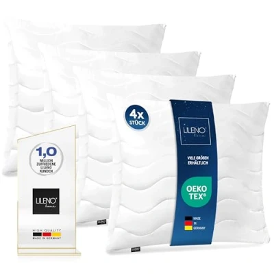 Afbeelding van LILENO HOME Set van 4 kussens, 80 x cm, hard, 1200 g, wasbaar tot 95 C, decoratieve met vulling, ritssluiting om aan te passen, voor bank/bed