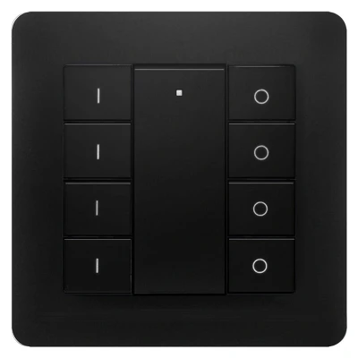 Afbeelding van Zigbee wandschakelaar draadloos zwart 4 zones Incl. batterij Plak of schroefbevestiging Schakelen &amp; Dimmen