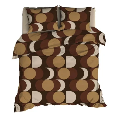 Afbeelding van Satin d&#039;Or Artballs Dekbedovertrek Lits jumeaux 240x200/220 cm Bruin