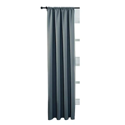 Afbeelding van WOLTU VH5880sfgr, verduisteringsgordijn met plooiband voor rails, 250 g/m2, verduisteringsgordijn, thermo gordijn, ondoorzichtig, woonkamer, keuken, 135 x 245 cm, leigrijs (1 stuk)