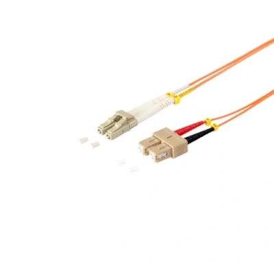 Afbeelding van LC SC Duplex Optical Fiber Patch kabel Multi Mode OM2 oranje / LSZH 2 meter
