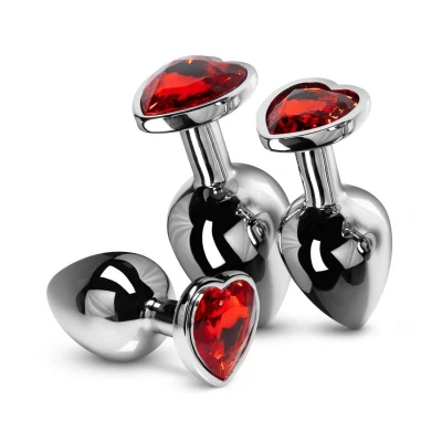 Afbeelding van Kristal Buttplug Set Zilver Levensecht Gevoel