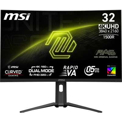 Afbeelding van MSI MAG 321CUPDF 4K UHD Curved Gaming Monitor Rapid VA 32 inch Dual Mode: 4K/160Hz of FHD/320Hz