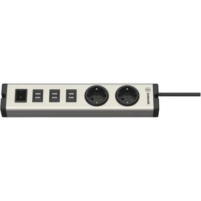 Afbeelding van Ehmann USB oplader Aantal uitgangen: 6 x, 2 x USB, Randaarde stopcontact