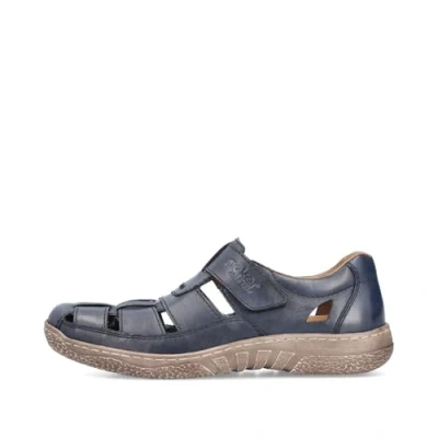 Afbeelding van Rieker 03578 mocassinheren, Blauw, 44 EU