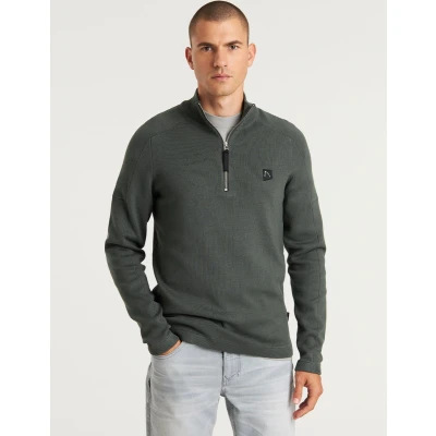 Afbeelding van CHASIN&#039; Heren Trui Oscar Half Zip Donkergrijs