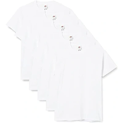 Afbeelding van Fruit of the Loom 61 019 0 Set van 5 T shirts voor jongens, Wit.