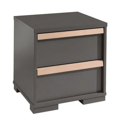 Image de table de nuit London couleur anthracite 48,8x48,1x40 cm Gris Mélamine Vipack