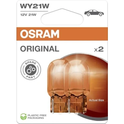 Image de OSRAM ORIGINAL 12V, WY21W, 7504 02B, socle en verre, lampe de signalisation halogène, double blister (2 lampes)