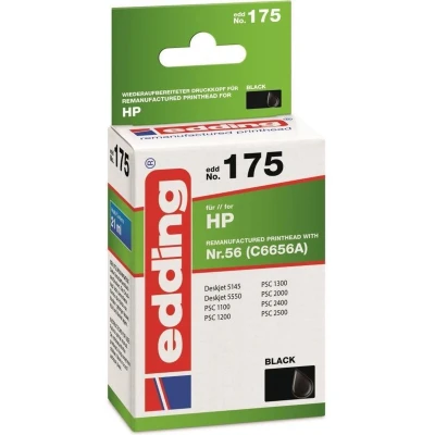Afbeelding van Edding Inktcartridge vervangt HP 56, C6656A Compatibel Zwart EDD 175 18