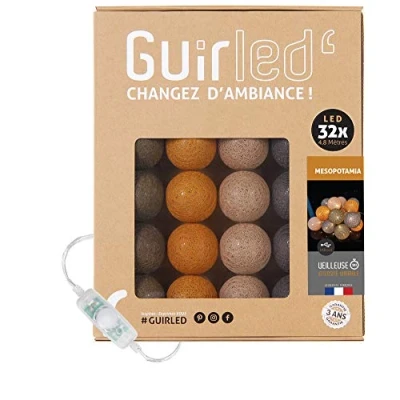Afbeelding van Mesopotamia led lichtketting van katoen, 2 uur, A, 3 intensiteit, 32 ballen, 3,2 m