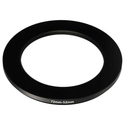 Afbeelding van vhbw Step down ring adapter 72 mm naar 52 cameralens metalen filteradapter zwart
