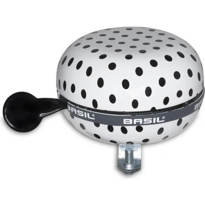 Afbeelding van Fietsbel Basil Polkadot ø80mm white/black dots