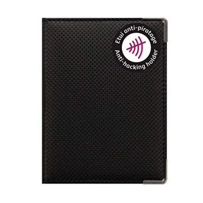 Afbeelding van Color Pop® Extra platte pantserportemonnee (RFID beschermd) gemaakt in Frankrijk PVC bankgegevens bescherming 10,4 x 7,4 cm, zwart., klassiek