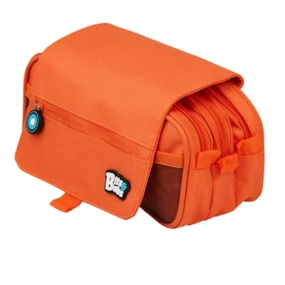 Afbeelding van Grafoplás Garfoplas etui, oranje, 23 x 10 cm, drievoudige schooltas met klep