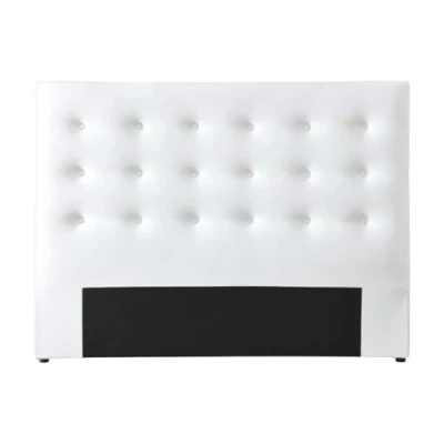 Afbeelding van Hoofdbord met capitonnage 140 cm Kunstleer Wit FRANCESCO L 144 x H 125 D 9.5