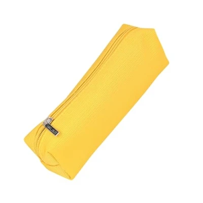 Image de Online trousse à crayons jaune de grande capacité, boîte avec fermeture éclair, stylos pour l&#039;école, organisateur papeterie filles et garçons, pochette un compartiment,