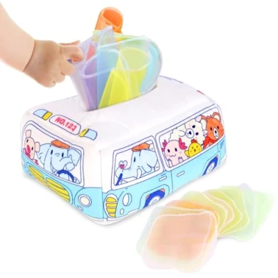 Afbeelding van Tear babyspeelgoed Montessori spelletjes voor kinderen vanaf 6 maanden speelgoed baby&#039;s educatieve activiteiten vroeg leerspel sensorisch stoffen doos