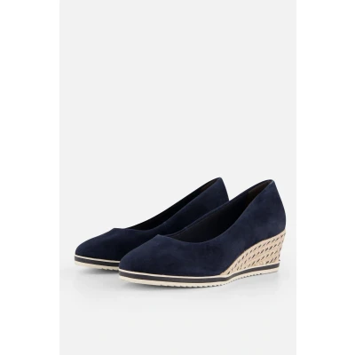 Afbeelding van Tamaris Pumps met sleehak blauw Leer Dames Maat 42