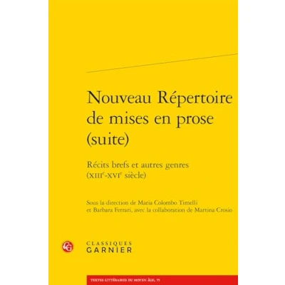 Afbeelding van NOUVEAU REPERTOIRE DE MISES EN PROSE (SUITE) RECITS BREFS