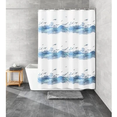 Afbeelding van Kleine Wolke Douchegordijn Seaside blauw 180x200