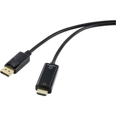 Afbeelding van Renkforce RF 5179188 DisplayPort kabel / HDMI Adapterkabel stekker, A stekker 2.00 m Zwart PVC mantel