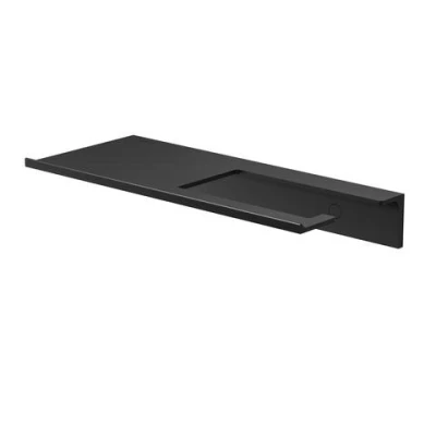 Afbeelding van Geesa Leev Planchet met Toiletrolhouder 28 cm Zonder klep Zwart