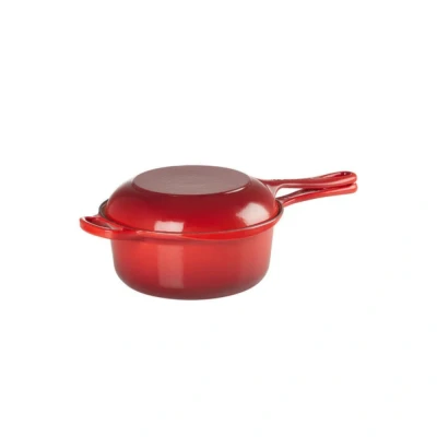 Afbeelding van Le Creuset Gietijzeren 2 In 1 Steelpan 22cm Kersenrood