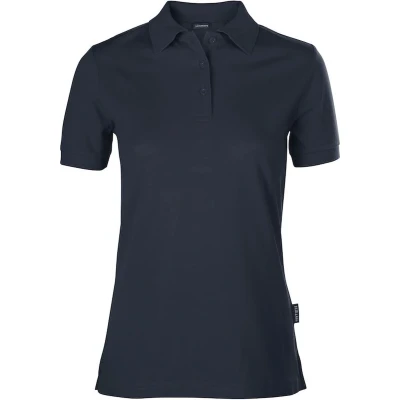 Afbeelding van HRM Luxe damespolo van 100% katoen, basic poloshirt tot 60 graden Celsius, kleurecht, wasbaar, hoogwaardig en duurzaam, Marineblauw (04)