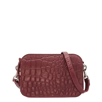 Afbeelding van LIEBESKIND BERLIN Leren Schoudertas Croco Luka Crossbody Bag Peony Wijnrood