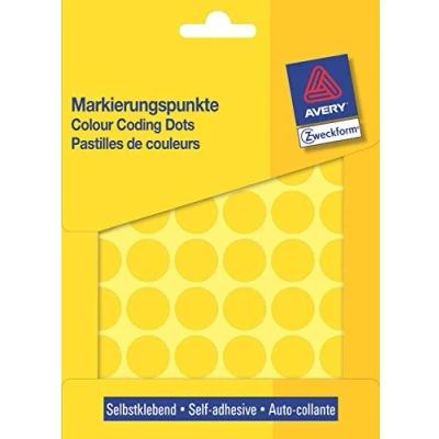 Afbeelding van Etiket Avery Zweckform 3377 rond 18mm 1056stuks geel