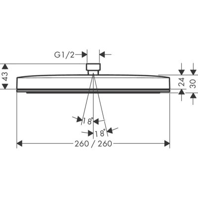 Afbeelding van Hansgrohe Pulsify E hoofddouche 260 1jet Mat