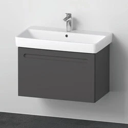 Afbeelding van Duravit No.1 wastafelonderbouwkast met schuiflade en wastafel, grafiet