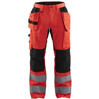 Image de Pantalon haute visibilité à stretch rouge fluo noir Blåkläder
