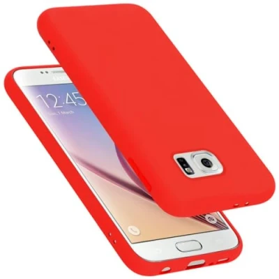 Afbeelding van Cadorabo Hoesje geschikt voor Samsung Galaxy S6 in LIQUID ROOD Beschermhoes gemaakt van flexibel TPU silicone Case Cover