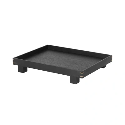 Afbeelding van ferm LIVING Dienblad Bon Small, lengte 36 cm, zwart, hout