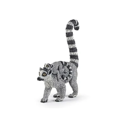 Afbeelding van Papo Handgeschilderde Figuurtjes Wild Dierenrijk Ringstaartmaki met Jong 50173 Verzamelbaar voor kinderen Geschikt jongens en meisjes Vanaf 3 jaar