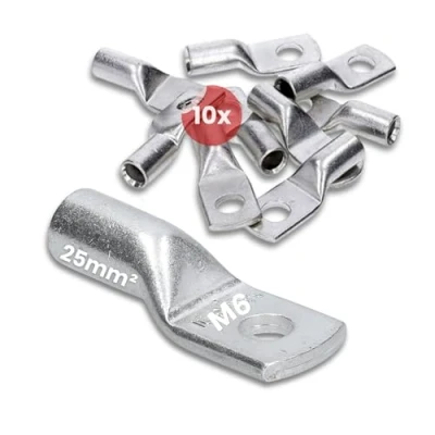 Afbeelding van 10 stuks Kalitec HR25 6 standaard buiskabelschoenen 25mm² M6 I zonder kijkgat Made in Germany