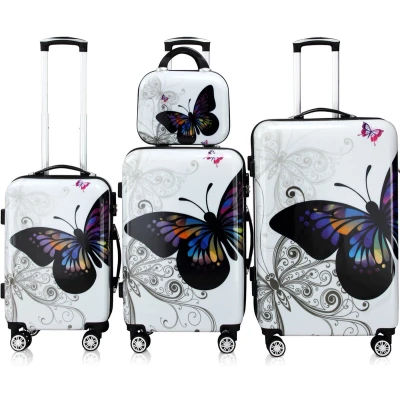 Afbeelding van Butterfly 4 delige hardcase kofferset polycarbonaat