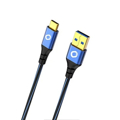 Afbeelding van Oehlbach USB Plus C3 3.2 Gen 1 (USB 3.0) [1x stekker A 1x C stekker] 3.00 m Blauw Vergulde steekcontacten