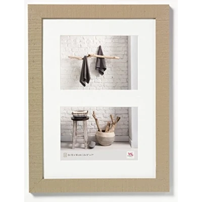 Afbeelding van walther design HO218C Home houten fotolijst, 2X 5 x 17,8 cm (2X 13 18 cm), beige bruin