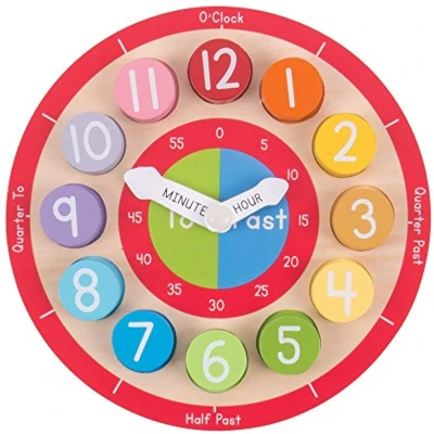 Afbeelding van Bigjigs Teaching Clock houten leerklok oefen klok