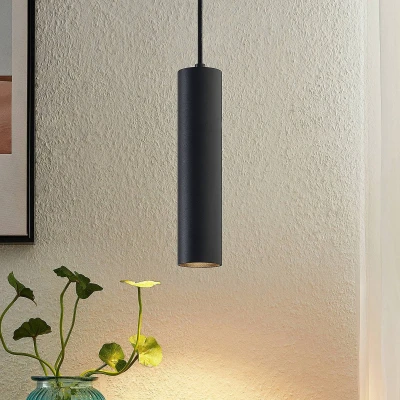Afbeelding van PRIOS hanglamp 1licht metaal, aluminium H: 25 cm GU10 zandzwart