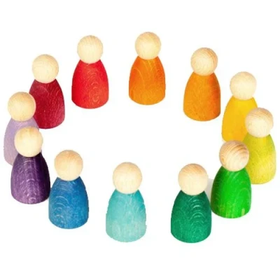 Afbeelding van Grapat 12 nins poppetjes in regenboogkleuren