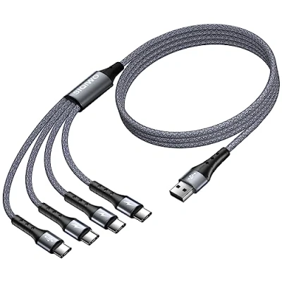 Afbeelding van SIQIWO USB type C kabel 1,2 m snel opladen 3.0 oplaadkabel met 4 poorten voor Samsung Galaxy S23 S22 S21 S20 S10 Plus, Note 20 10 9, A51 J7, LG G8 V50, Huawei P40 P30, Sony,