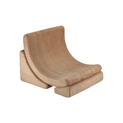 Afbeelding van Wigiwama Corduroy Moon Chair / Fauteuil 80x65x55cm Toffee