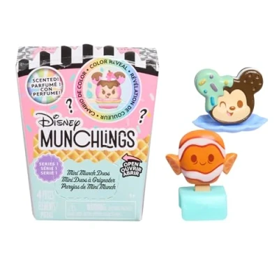 Afbeelding van Just Play Disney Munchlings mini knabbelduo&#039;s met accessoires, 5 figuren van 2,5 cm hoog om te verzamelen, speelgoed voor kinderen vanaf 3 jaar